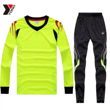 Multicolor manga comprida conjunto completo de treinamento de futebol jersey em estoque